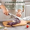 Knife Set, EWFEN 14-Piece Kitchen Knife Set with Block, German Stainless Steel Knives with Built-in Knife Sharpener, Anti-Slip Sharp Knives Set for Kitchen, Dishwasher Safe, Concave-dotted Handle