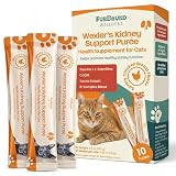 FurBound Wellness Kidney Support Purée for Cats - Renal Cat Health Supplement with Taurine, L-Carnitine, CoQ10, B-Complex, Yucca - Phosphorus-Conscious with Savory Chicken Breast Flavor - 10 Tubes