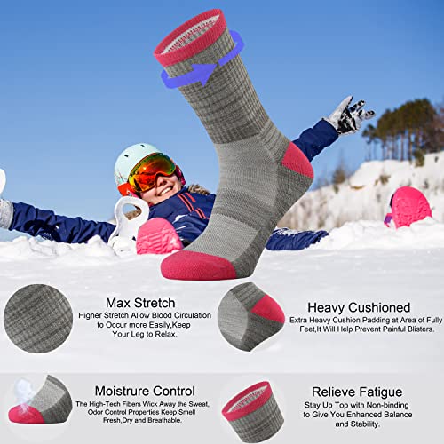 Ortis Ladies' Merino Wool Outdoor Hiking Trail Cushion Crew Socks For Women(Mixcolor5) #TOP1