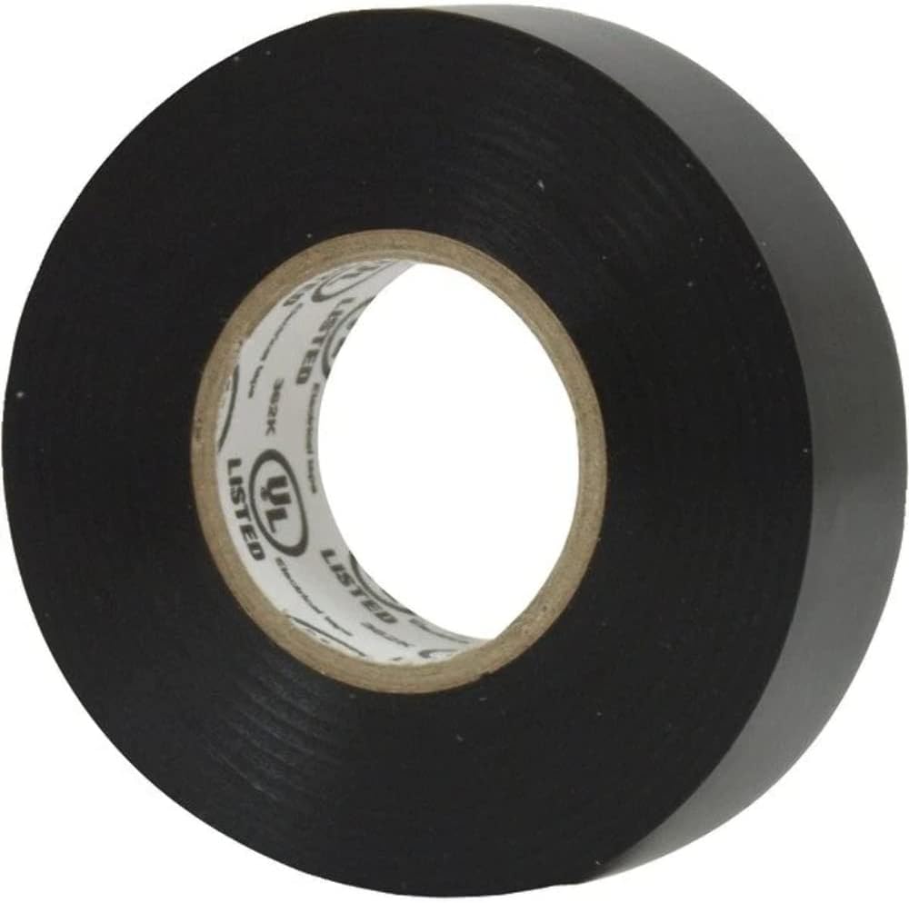 Power GearElectrical Tape, 3 Pack, 50 Ft Long Roll, 3/4 Inch Wide, Indoor Use Only, UL Listed,, Black, 18162