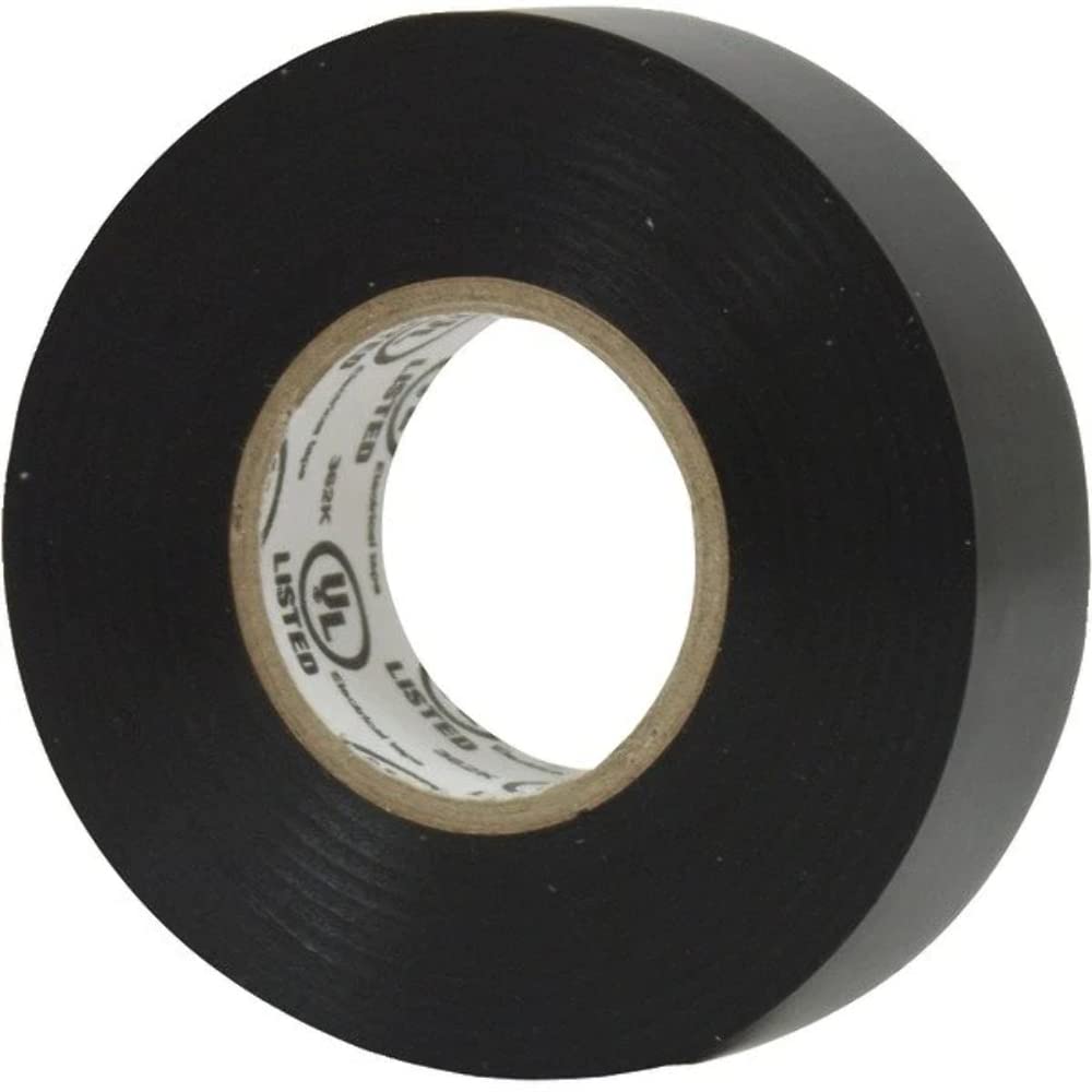 Power GearElectrical Tape, 3 Pack, 50 Ft Long Roll, 3/4 Inch Wide, Indoor Use Only, UL Listed,, Black, 18162