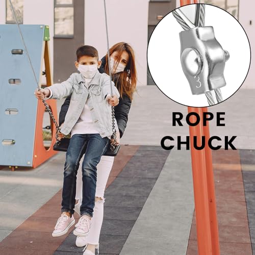 10 Stück Drahtseilklemme, 3mm Seilklemme, M3 Drahtseilklemme, Edelstahl 304 Drahtseilklemmen Drahtklemme für Drahtseil Stahlseil Wäscheleinenspanner Markise Fixiert