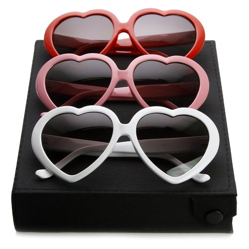 Image of zeroUV Oversized Heart Shaped Sunglasses UV400 Cute Trendy Love Fashion Eyewear for Women 52mm