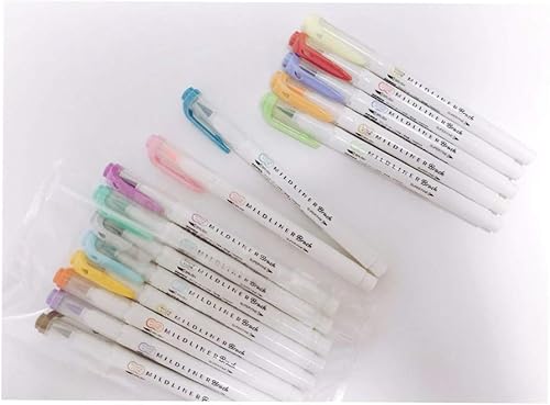 Zebra Mildliner - Bolígrafo de pincel juego de 25 colores pastel con estuche original para bolígrafos