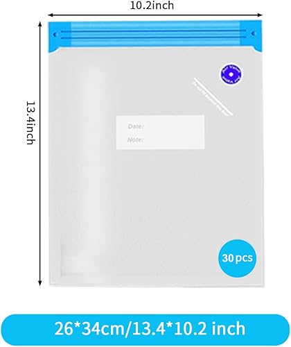 Miniatura 3 de 29 bolsas Sous Vide y kit de bomba de mano al vacío, 20 bolsas reutilizables de sellado al vacío con 1 bomba de asa, 6 clips de sellado y 2 clips de