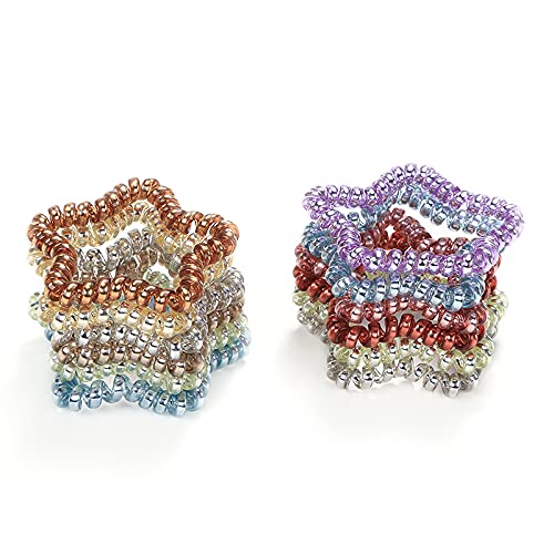 Atllm Star Spiral Hair Ties, Hair Coils, Phone Cord Hair Ties, For Girls 15 Count #TOP2