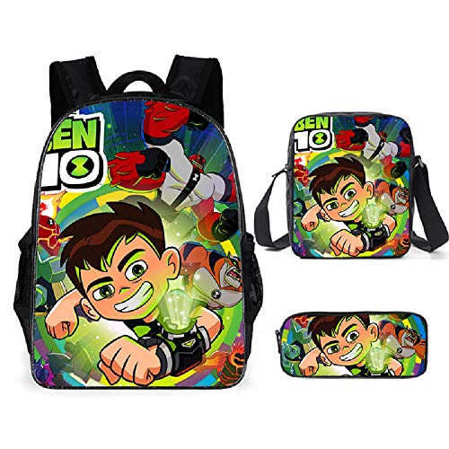 ZHAOYONGBING De Los Niños del Bolso Escuela Impreso Mochila Ben 10 del Anime 3D Fijada