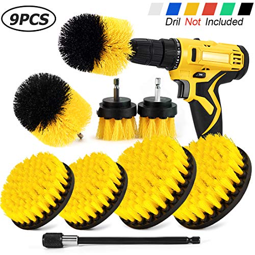 Sheildpro Drill Brush Attachment Set,Power Cleaning Scrub Brush,All Purpose Drill Brushes With Extend
