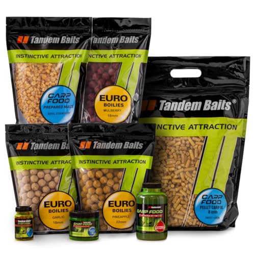 1 x Carp Food Pellet Carp XL 8 mm, 1 x Carp Food Prepared Maize, 2 x Euro Boilies 18 mm e 1 Euro Boilies x 22 mm, 1 x Carp Food Perfection Hookers 18 mm, 1 x Mini Pop Up 12 mm e 1 x Atract Activator. Sono disponibili diversi gusti, in modo che possiate IL SET DI 8 ESCHE INCLUDE: provarli e scegliere il migliore per voi.