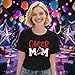 Ascrazy Cheer Mom Shirt for Women Sports Mama Life T-Shirt Game Day Mom Cheerleader Tee Tops Black
