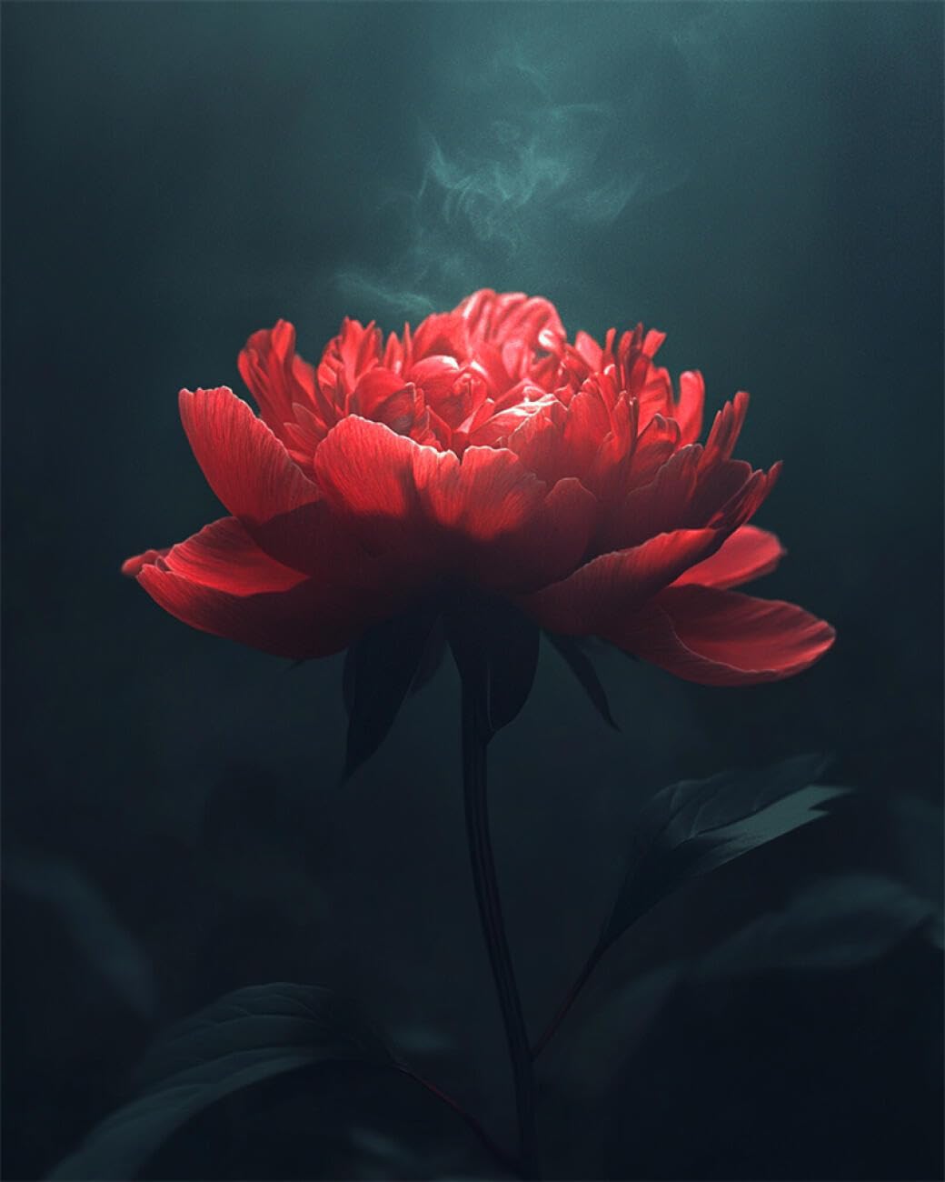 Rkflgew J Flowers 14Ct Stamped Cross Stitch Kit Fantasy Red Peony Diy Embroidery For Adults Beginner Needlework Kit With Patterns Needlepoint Art 40X50cm