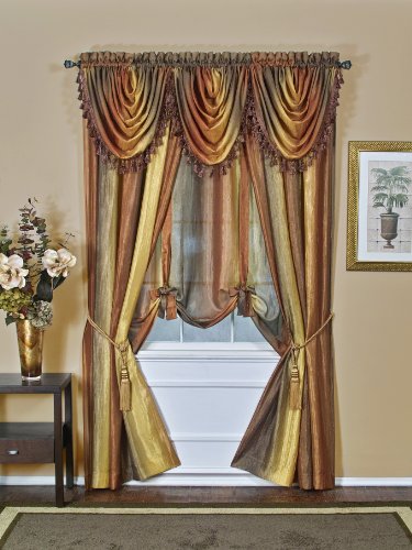 Achim Home Furnishings Ombre Waterfall Valance 46X40 - Aubergine #TOP2