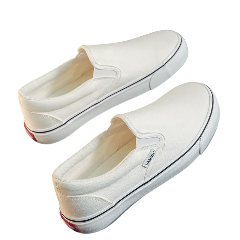 Men's Slip On Sneakers Classic Low Top Wide Canvas Skate Loafers Comfortable Walking Shoes Casual Tennis Shoes