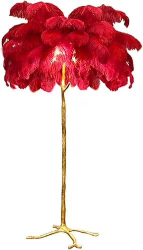 DMUNIZ Elegante y moderna lámpara de pie de plumas de avestruz de lujo decoración nórdica lámpara de pie de resina para el hogar tres colores