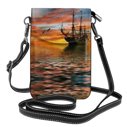 Mini sac à bandoulière pour femme idéal en voyage avec portefeuille intégré et motif croisière