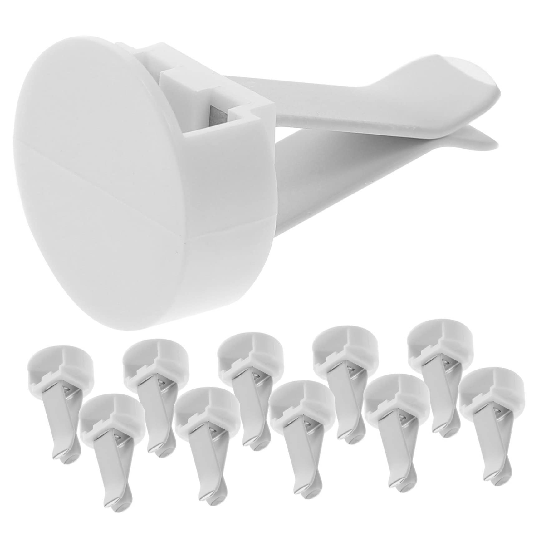 Clip per Bocchetta Auto 100 Pezzi Metallo e Plastica Bianco | Kit per Uscita Aria, per DIY e Decorazione Auto, Lavorazione Affidabile, Non Facile da Rompere