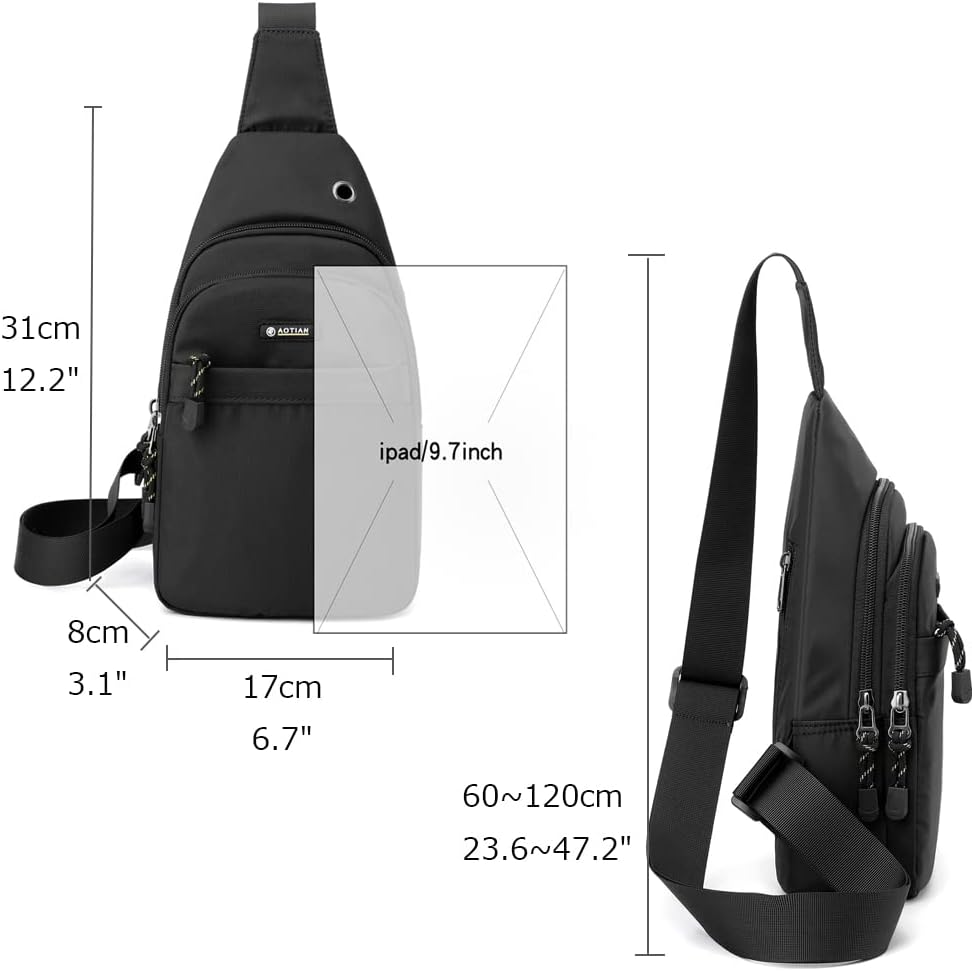 Sling Bag for Men Women Small Shoulder Chest Bag Nylon Waterproof Lightweight MINI Crossbody Daypack for Hiking Camping Outdoor Sports - Image 4