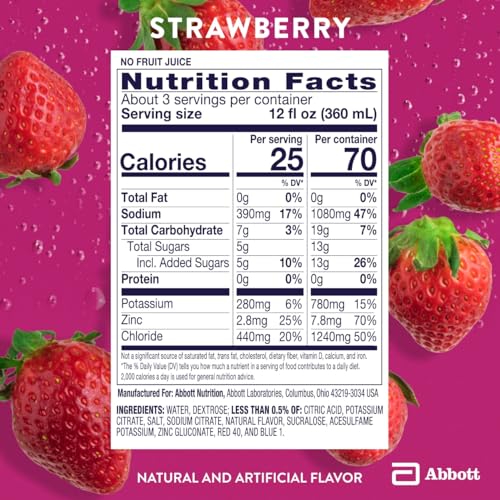 Image of Pedialyte Electrolyte Drink, Hydration Drinks for Kids & Adults, Strawberry, Liter, Pack of 8