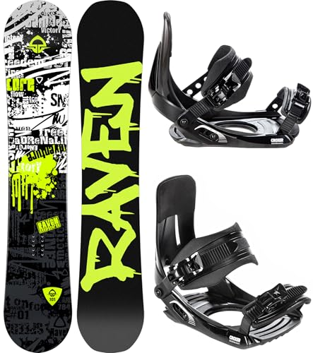 RAVEN Snowboard Set: Snowboard Core Junior + Bindung MP180 Junior Black XS/S (110 cm + MP180 Junior Black XS/S)