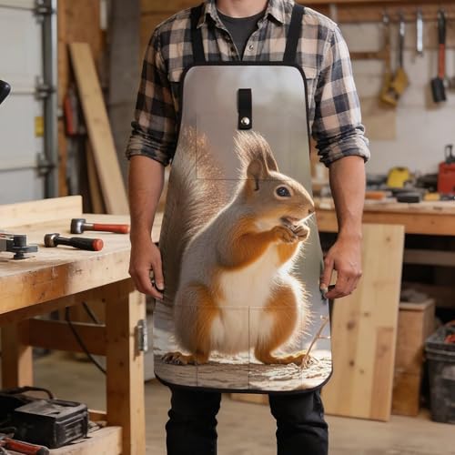Delantal de trabajo ajustable con bolsillos y diseño animal miniatura 5