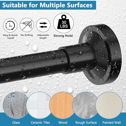 Bonpally Shower Curtain Rod 32-75 Inches Adjustable thumb #3