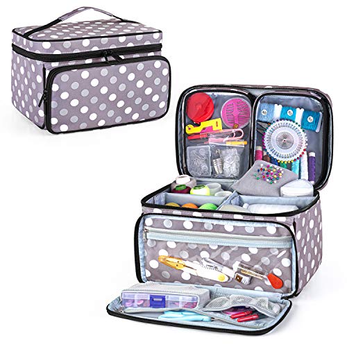 Luxja Borsa Accessori Cucito con 2 Tasche...