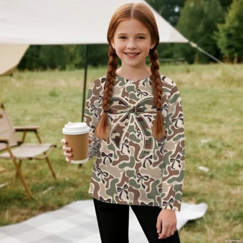 Image of WELLFLYHOM Long Sleeve T-Shirt for Boys Girls 3-16 Years Old Tee Tops Crewneck Pullover Shirts Fall Outfits