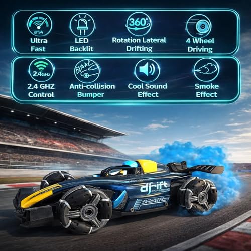 Image of RC Remote Control Car 4x4 Formula F1 Drift Smoke Car Toy 1:14 Scale 2.4Ghz Hand Sensor Gesture Sports Racing 360 Rotation 3 Lights Music Spin Stunt 4+ 5+ 6+ Years Boys Girls Adults | 2.4Ghz Hand Sensor Gesture Control, 360 Rotation, 3 Lights Music Spin Stunt, Sports Racing Car