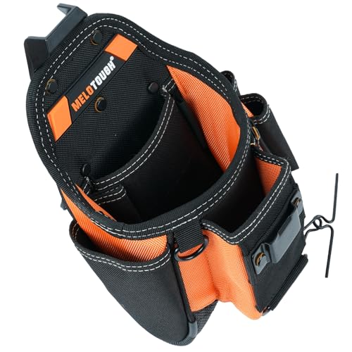 MELOTOUGH Small Electrician Tool Pouch for Tool Belt with Belt Clip Attachment 9 Pockets Tradesman Tool Bag Pouch with Tape Thong Electrician Tool Holster(Orange 9 MELOTOUGH Small Electrician Tool Pouch for Tool Belt with Belt Clip Attachment 9 Pockets Tradesman Tool Bag Pouch with Tape Thong Electrician Tool Holster(Orange - Image 9