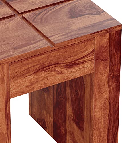 Image of STRATA FURNITURE Solid Sheesham Wood Vog Modern Side Table with 1 Drawer Storage | Space-Saving Wooden Bedside Table Furniture | Nightstand for Living Room Home (Natural Finish)