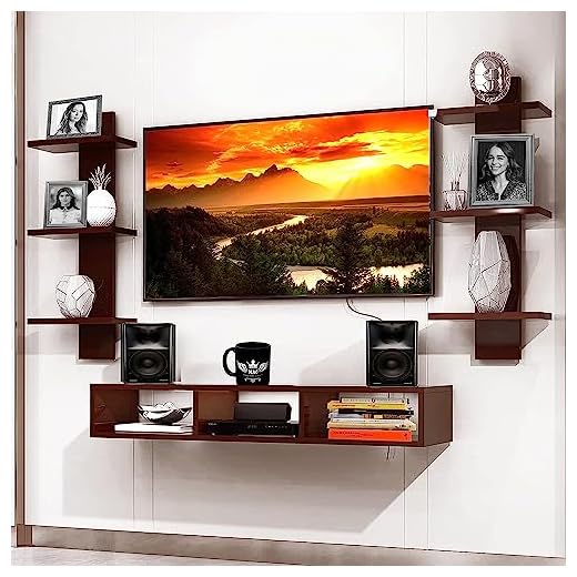 Maaz Art & Craft Maaz Art Craft Wooden Tv Entertainment Unit Tv Cabinet for Wall Set Top Box Holder for Home Wall Set Top Box Shelf Set & Tv Set & Unit for Wall for Living Room (Brown) 75Cm,81Cm,2Cm