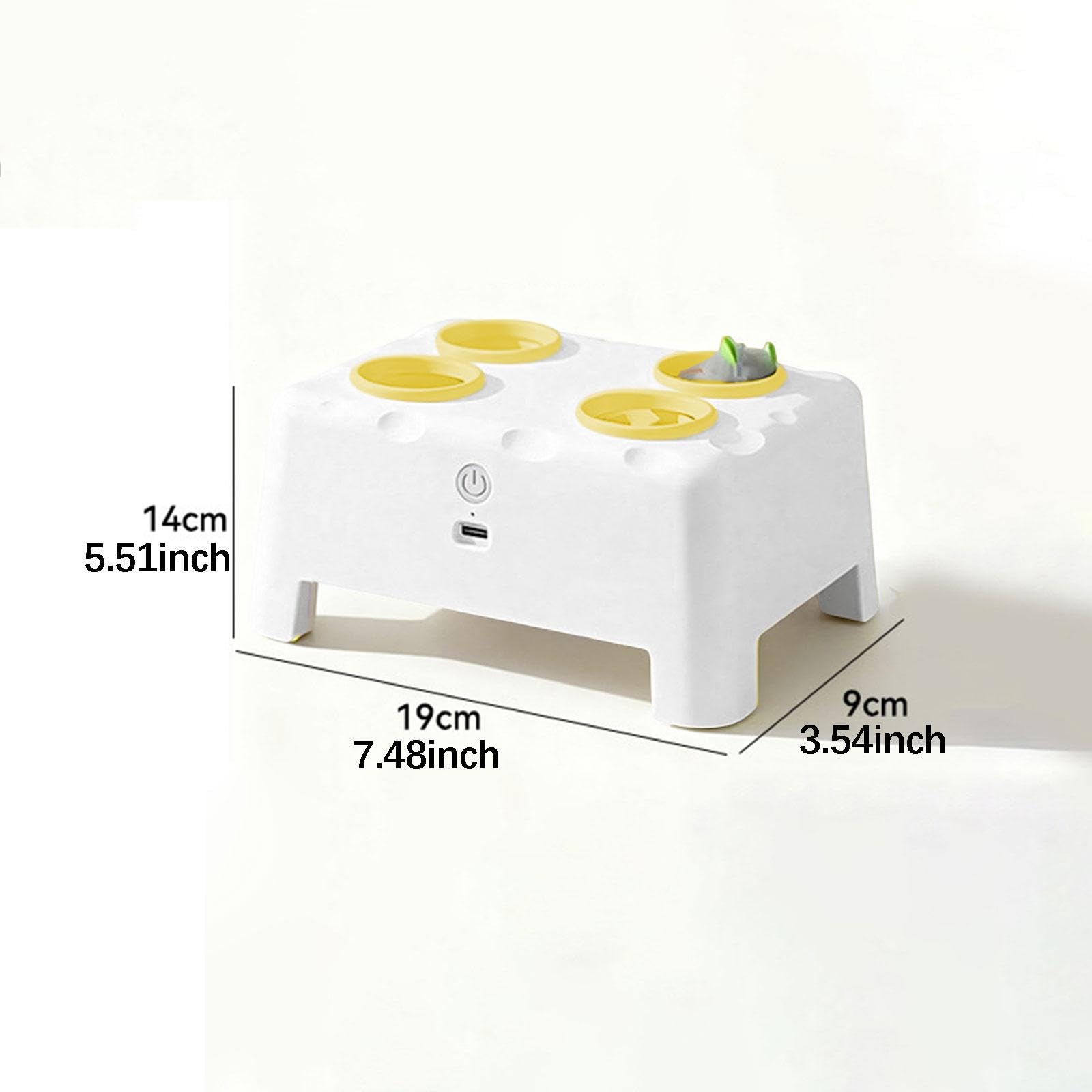Juguete Interactivo Electrónico para Gato con Automática Ratón Que Se Mueve Cinta Interactiva Hecho en PP Adecuado para Estimulación y, Amarillo