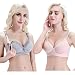 ZUMIY Women's Wireless Cotton Nursing Bra With Front Closure Breastfeeding (36C, Grey+Complexion/2pack)