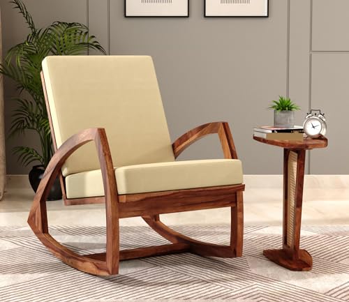CRAFT D ARTS Sheesham Wood Rocking Chair for Adults, Wooden Rocking Chair (Rocking Chair) (Honey), 81.3 cm , 55.9 cm , 101.6 cm