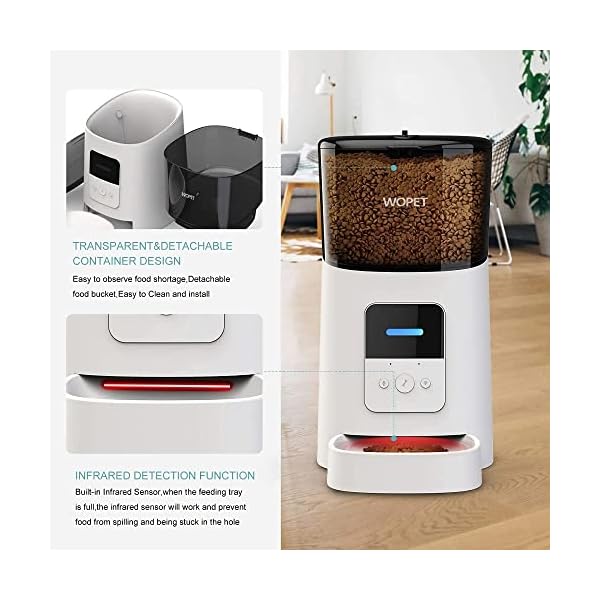 Toytexx 6L Automatic Pet Feeder, Wi-Fi Enabled Cat Dog Feeder Pet Dry Food, Auto Food Dispenser with Portion Control 1-15 Meals Per Day, Distribution Alarms and Voice Recorder Toytexx 6L Automatic Pet Feeder, Wi-Fi Enabled Cat Dog Feeder Pet Dry Food, Auto Food Dispenser with Portion Control 1-15 Meals Per Day, Distribution Alarms and Voice Recorder