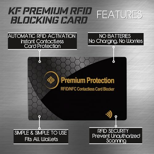 RFID/NFC Anti-Theft Blocking Fraud Protective Cards (Pack of 2) Wallet Protector for Contactless Scam-Proof Credit/Debit Cards, Passports Protection | (Gold)3