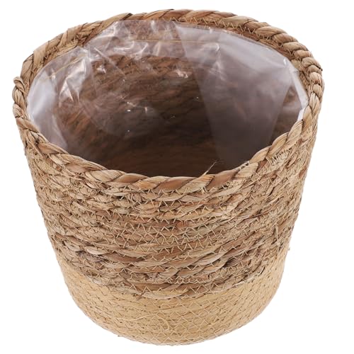 UKCOCO Cesta Tejida Plantas Cesta de Decorativa de Marinas Canasta de Almacenamiento Resistente y Duradera Decoración Interiores