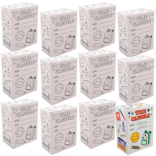 Fun Express Time Capsule Boxes 12 Pieces Cardstock 8 x 4 3/4 x 11 Great for School Home and VBS Activities