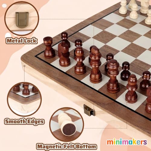 Image of Elite Chess Board Set Magnetic Wooden Chess Board Set |16 inch| Handcrafted Foldable Chess with Storage & Magnetic Pieces, Birthday Gift, Travel Friendly Game for Teens & Adults