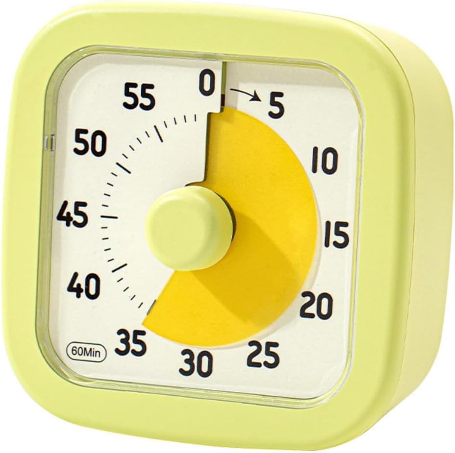 Visual Timer for Kids 60 Minute Kids Visual Timer Classroom Home Office Countdown Clock for Teaching Work Meeting Timer for Cooking Classroom Meeting (Avocado Green)