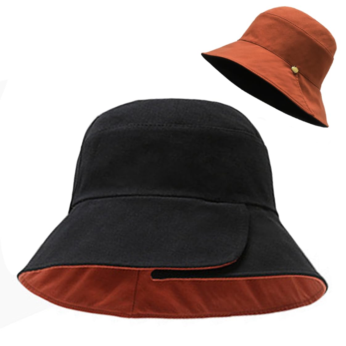 Rayson Sombrero de Pescador Unisex ala Ancha Borde Redondo Sombreros Sol de Plegables para Hombres Mujeres Plegables Senderismo Camping