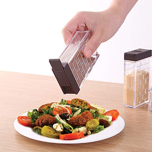 Spice Shaker Jars Seasoning Storage Containers With Tray Transparent Seasoning Shaker Box With Lid Set #TOP1