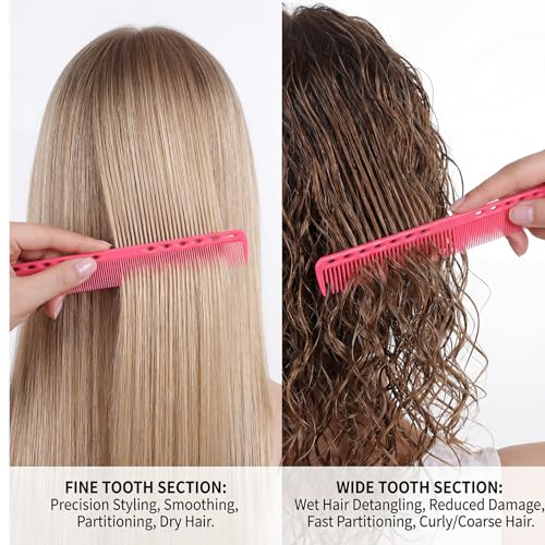 Peines para corte de cabello 6 piezas resistentes al calor miniatura 3