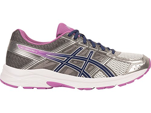 ASICS Women's Gel-Contend 4 Running Shoe, Silver/Campanula/Carbon, 8 M US