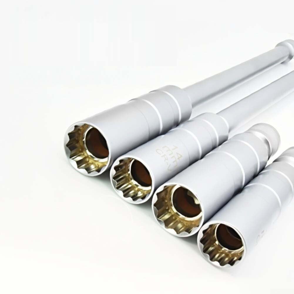 Drehbares Zündschlüssel-Set, 3/8-Zoll-Antrieb, magnetisch, dünnwandig, 14 mm, 16 mm, Chrom-Vanadium-Stahl, drehbare Verlängerung für Auto, Motorrad, enge Räume (6 Stück)