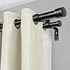 TONIAL1 Inch Double Curtain Rods for Windows 66 to 120 Inches, Heavy Duty Decorative Drapery Rod 32 to 144 Inches with Classic Cap Finial, Black #1