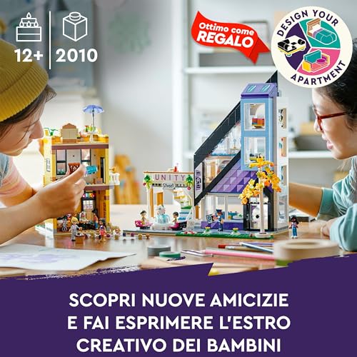 Friends Negozio di Design e Fioraio del Centro, Giochi per Bambini, Bambine, Ragazzi e Ragazze da 12 Anni, Edificio Modulare da Personalizzare e Decorare con 9 Personaggi 2023 41732 - Lego - Immagine 2