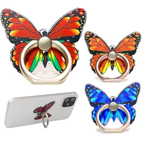 Bmeigo 3pcs Butterfly Phone Ring Holders Cover
