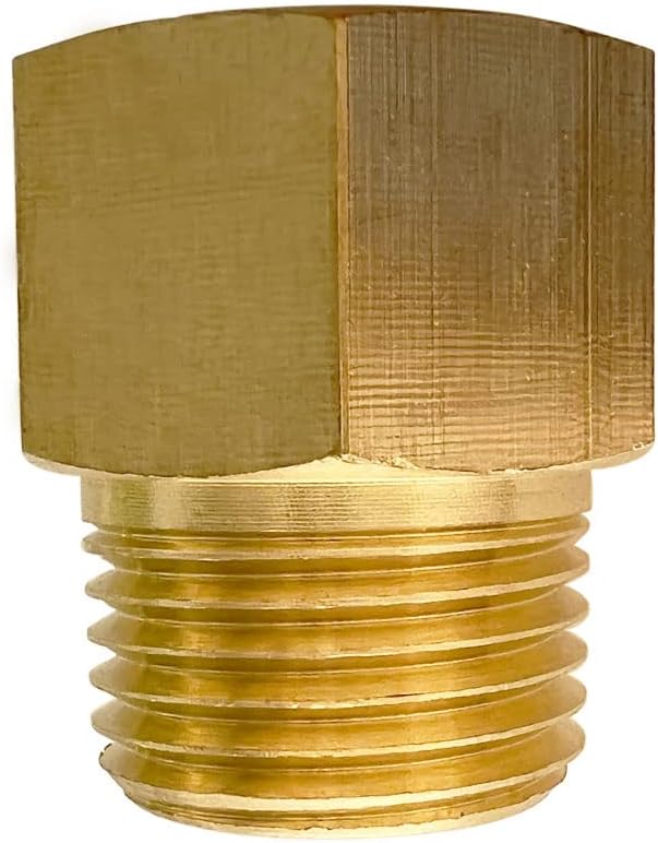 Yoebor 1/4" BSP Female to 1/4" NPT Male Adapter Gauge Sensor Sender Adapter Brass Pipe Fitting 2 Pack