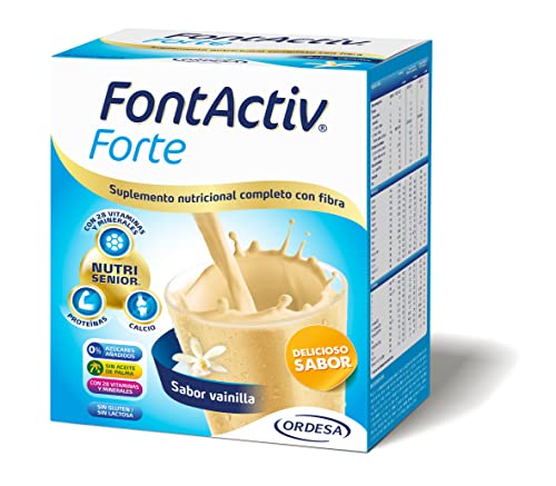 Fontactiv Forte Sabor Vainilla - Suplemento Nutricional Con Fibra Para Adultos 0% Azúcares Añadidos- 14 Sobres X 30 Gr
